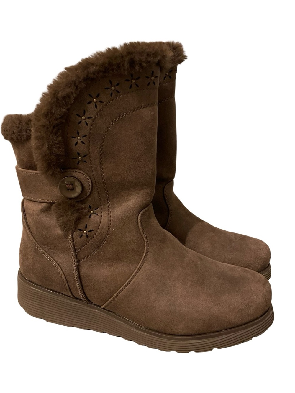 SKECHERS Keepsakes Wedge - Cozy Peak Brown Boot Size 6.5 - Picture 1 of 9